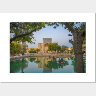 Uzbekistan. Bukhara. Square. Pond. Posters and Art